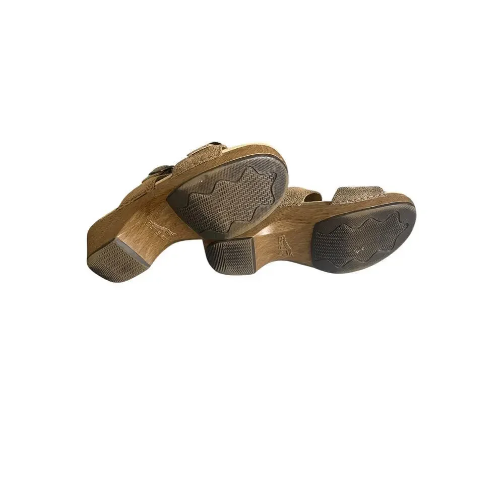 Dansko Women’s Sophie Iridescent Brown Heeled Slide Sandals Size-40 US-10